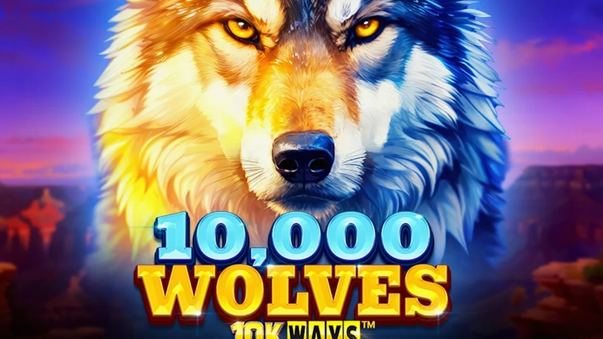 10,000 Wolves 10K Ways سلاٹ گیم کا لوگو اور تھیم