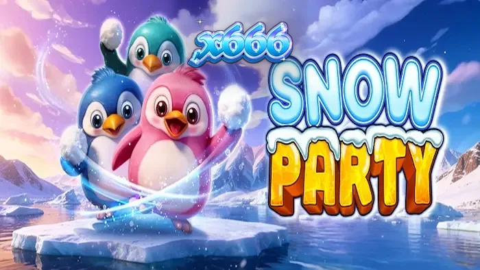 Snow Party سلاٹ گیم کا برفانی اور رنگین انٹرفیس